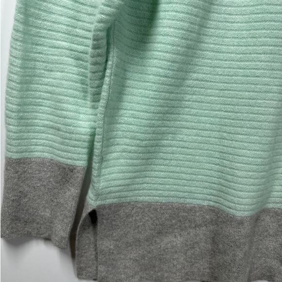 Charter Club Luxury 100% Cashmere Relaxed Fit Sweater Top Mint Green Gray Size L - Picture 7 of 10